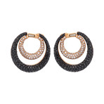 Crivelli 18k Rose Gold Diamond + Black Diamond Earrings // 289-VE9218 // 1"