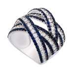 Crivelli 18k White Gold Diamond + Sapphire Ring // 361-R0372 // Size 6.25