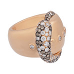 Crivelli 18k Rose Gold Diamond + Brown Diamond Ring // 000-2232NS // Size 6.75