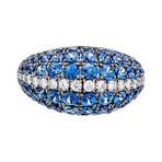 Crivelli 18k White Gold Diamond + Sapphire Ring // 035-VR22024 // Size 6.75