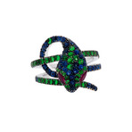 Crivelli 18k White Gold Ruby + Sapphire Ring // 000-3332NS // Size 6.75