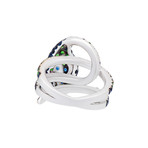 Crivelli 18k White Gold Ruby + Sapphire Ring // 000-3332NS // Size 6.75
