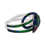 Crivelli 18k White Gold Ruby + Sapphire Ring // 000-3332NS // Size 6.75
