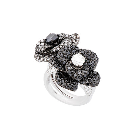 Crivelli 18k White Gold Diamond + Black Diamond Ring // 289-VR3156 // Size 6.25