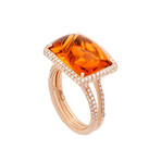 Crivelli 18k Yellow Gold Diamond + Citrine Ring // 017-2178 // Size 6.75