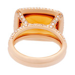 Crivelli 18k Yellow Gold Diamond + Citrine Ring // 017-2178 // Size 6.75