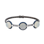 Crivelli 18k White Gold Diamond + Moonstone Bracelet // 117-B205a // 6"