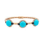 Crivelli 18k Rose Gold Diamond + Turquoise Bracelet // 117-B205b // 6"