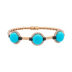 Crivelli 18k Rose Gold Diamond + Turquoise Bracelet // 117-B205b // 6"