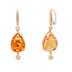 Crivelli 18k Rose Gold Diamond + Citrine Earrings // 002-419C