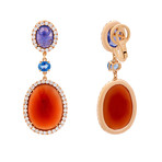 Crivelli 18k Rose Gold Diamond + Tanzanite Earrings // 372-2232