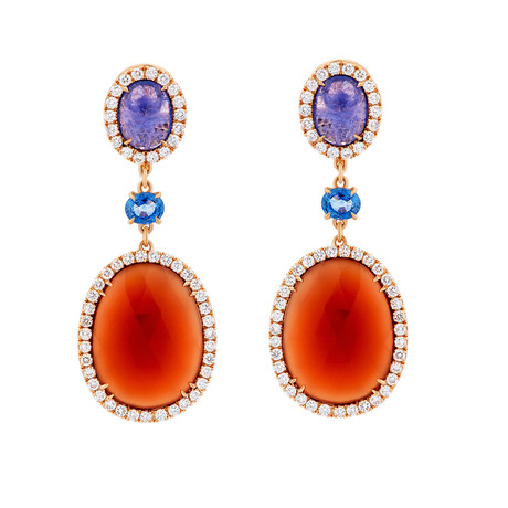 Crivelli 18k Rose Gold Diamond + Tanzanite Earrings // 372-2232