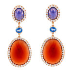 Crivelli 18k Rose Gold Diamond + Tanzanite Earrings // 372-2232