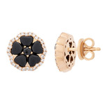 Crivelli 18k Yellow Gold Diamond + Onyx Earrings // 307-TE7650