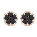 Crivelli 18k Yellow Gold Diamond + Onyx Earrings // 307-TE7650