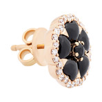 Crivelli 18k Yellow Gold Diamond + Onyx Earrings // 307-TE7650