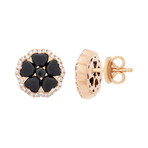 Crivelli 18k Yellow Gold Diamond + Onyx Earrings // 307-TE7650