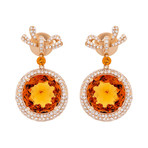 Crivelli 18k Rose Gold Diamond + Citrine Earrings // 307-TE7364