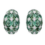 Crivelli 18k White Gold Diamond + Agate Earrings // 307-TE7636