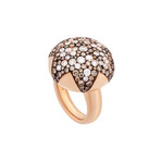 Crivelli 18k Rose Gold Diamond + Brown Diamond Ring // 014-745 // Size 6.25