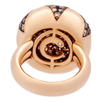 Crivelli 18k Rose Gold Diamond + Brown Diamond Ring // 014-745 // Size 6.25