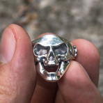 Smiling Skull Ring // Silver (9)