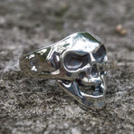 Smiling Skull Ring // Silver (9.5)