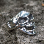Smiling Skull Ring // Silver (10)
