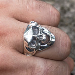 Smiling Skull Ring // Silver (6)