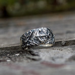Anchor + Chains Ring // Silver (9)