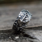 Anchor + Chains Ring // Silver (8)