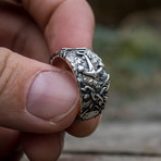 Anchor + Chains Ring // Silver (14)