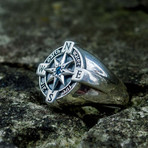 Compass Ring // Silver + Blue (9)