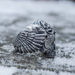 Odin + Valknut Ring // Silver (7)