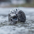 Odin + Valknut Ring // Silver (12)