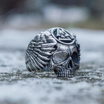 Odin + Valknut Ring // Silver (9)