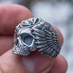 Odin + Valknut Ring // Silver (10)