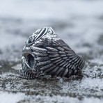 Odin + Valknut Ring // Silver (8)