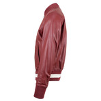 Bally // Leather Reversible Zip-Up Bomber Jacket // Red (Euro: 50)