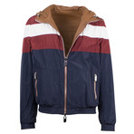 Leather Reversible Zip-Up Hooded Jacket // Brown (Euro: 46)