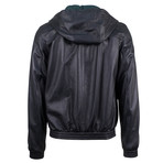 Bally // Leather Reversible Zip-Up Hooded Jacket // Black (Euro: 48)