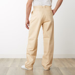 Pleated Leather Pants // Cream (32WX32L)