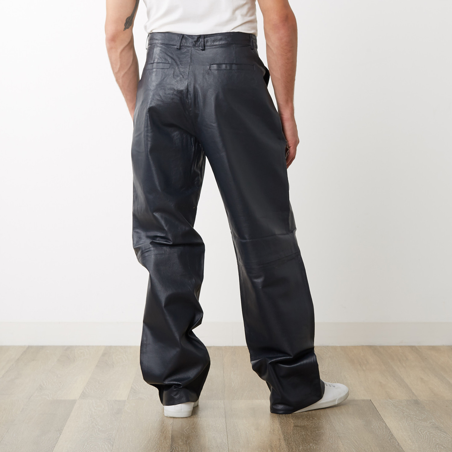 Pleated Leather Pants // Navy (30WX32L) - Tanners Avenue - Touch of Modern