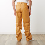 Pleated Leather Pants // Honey (40WX32L)