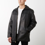 Lamb Zip-Front Car Coat with open cuffs (L)