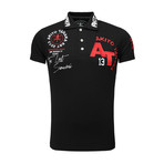 AT T-Shirt Polo // Black + Red (L)
