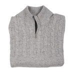 Cefalu Cable Knit Full Zip // Gray (Euro: 48)