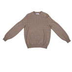 Domenico Cable Knit Cashmere Sweater // Brown (Euro: 48)