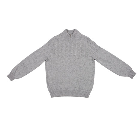 Cefalu Cable Knit Full Zip // Gray (Euro: 46)