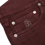 Cornelius 5 Pocket Jean Pants // Burgundy (40WX32L)
